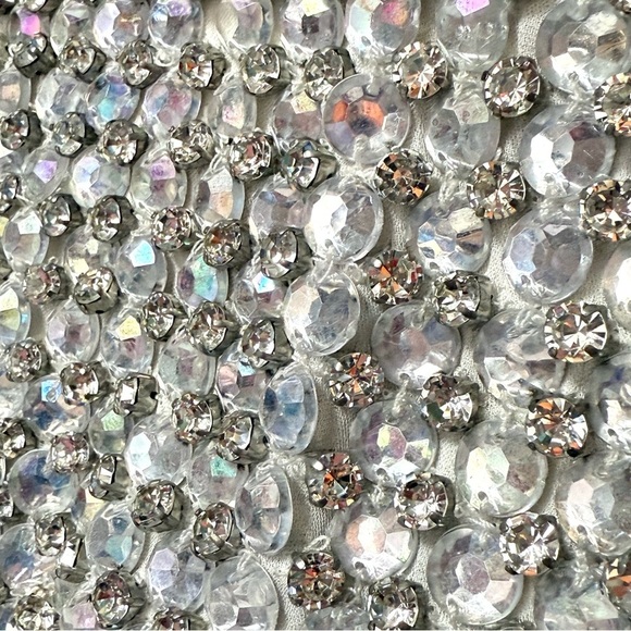 NWT RETROFETE Hand Stitched Crystal & Iridescent Bead Embellished Mini Skirt S - Picture 12 of 12